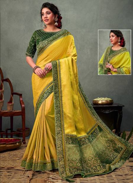 Yellow Colour Norita 41500 Series Arinya Mahotsav New Designer Festive wear Silk Saree Collection 41516